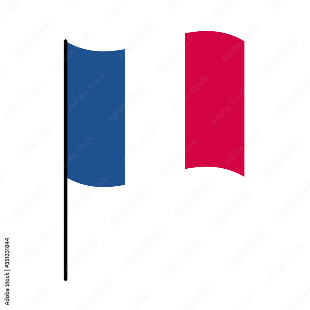 France flag line and fill style icon vector design France flag line and fill style icon vector design