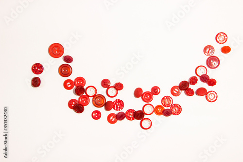 Red buttons on a white background