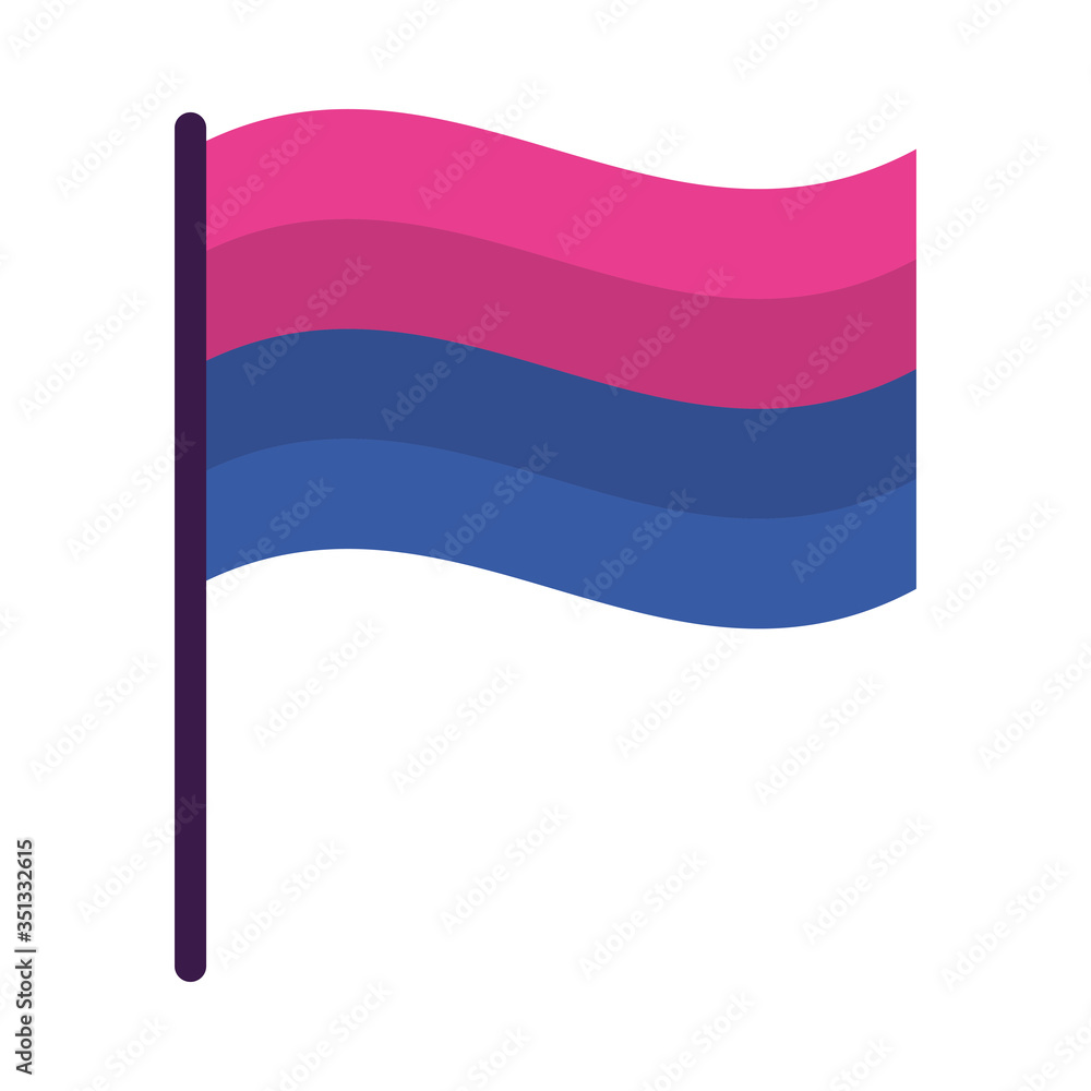 bisexual pride flag icon, flat style