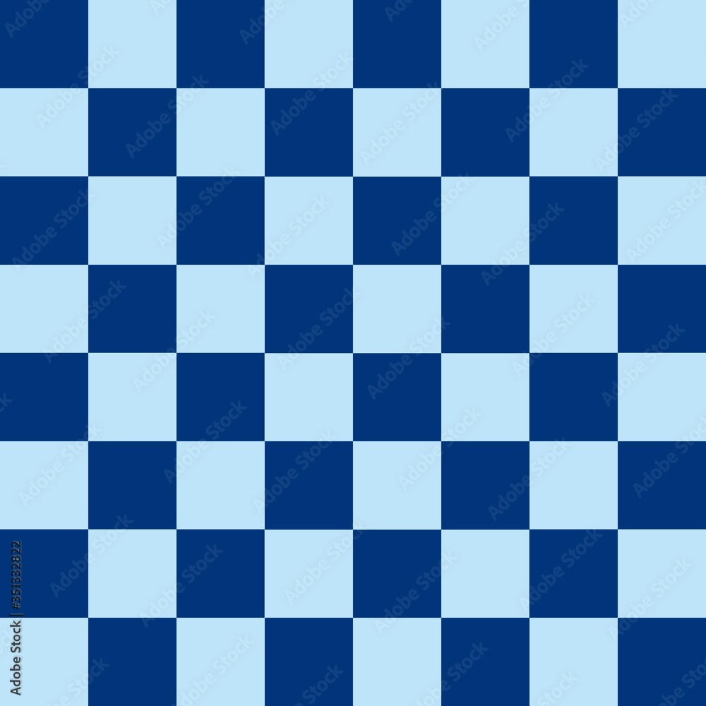 Modern chess board background design in navy blue and sky blue colored squares Modern chess board background design in navy blue and sky blue colored squares