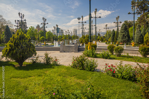 View of a park in Ashgabat, capital of Turkmenistan