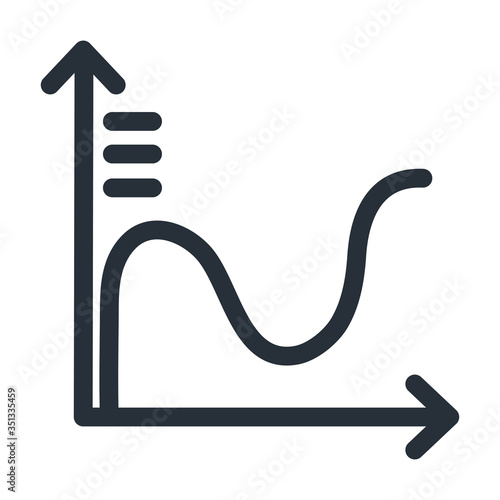 Infographic increase arrow chart line style icon vector design