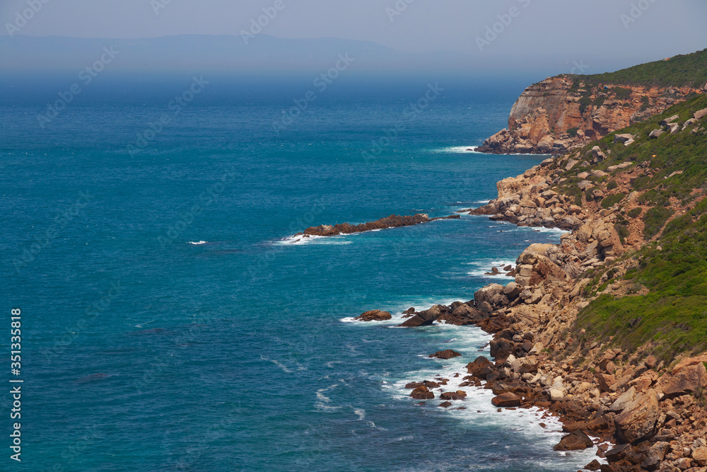 Beautiful view of the Atlantic Ocean and Northern Morocco coast, near Cape Spartel.
