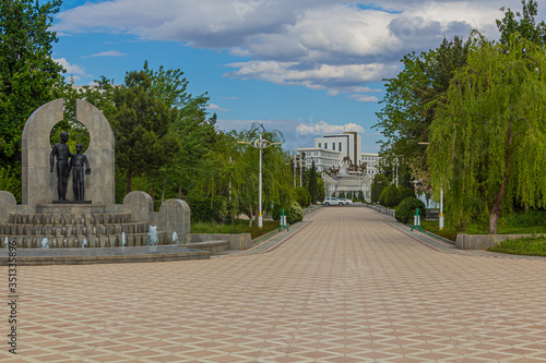 Park in Ashgabat, capital of Turkmenistan.