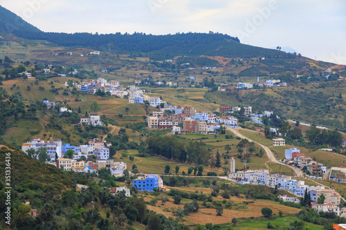 Wallpaper Mural View of the suburbs of Chefchaouen, Morocco. The city, also known as Chaouen is noted for its buildings in shades of blue and that makes Chefchaouen very attractive to visitors. Torontodigital.ca