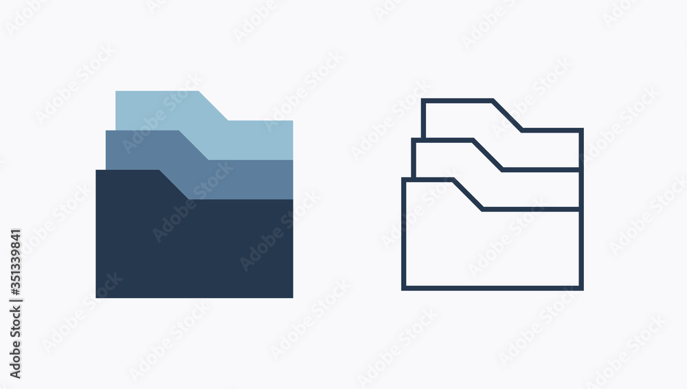 Folder line vector icon. Archive document vector symbol. Organize concept icons set for web design. Modern flat office paper icon for app design. Portfolio binder minimal flat linear icons Folder line vector icon. Archive document vector symbol. Organize concept icons set for web design. Modern flat office paper icon for app design. Portfolio binder minimal flat linear icons