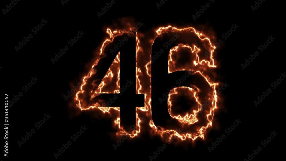 Energy Fiery Number 46 Animation. Fiery style. 4k. Energy Fiery Number 46 Animation. Fiery style. 4k.