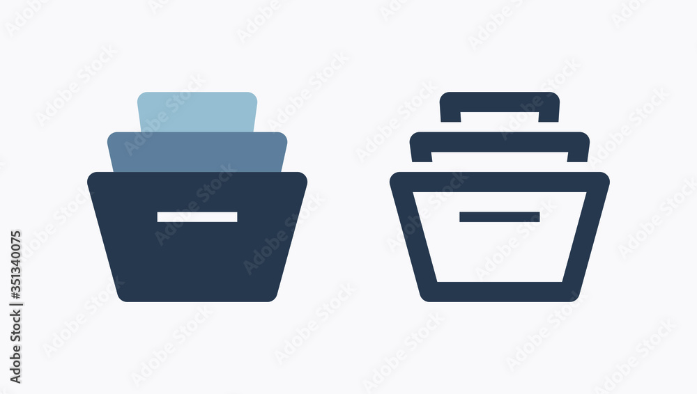 Folder line vector icon. Archive document vector symbol. Organize concept icons set for web design. Modern flat office paper icon for app design. Portfolio binder minimal flat linear icons Folder line vector icon. Archive document vector symbol. Organize concept icons set for web design. Modern flat office paper icon for app design. Portfolio binder minimal flat linear icons