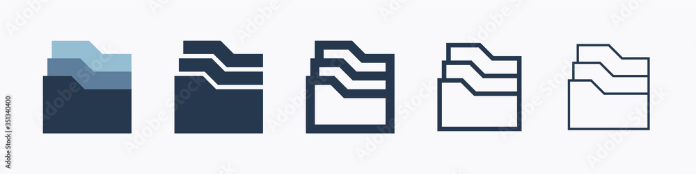 Folder line vector icon. Archive document vector symbol. Organize concept icons set for web design. Modern flat office paper icon for app design. Portfolio binder minimal flat linear icons Folder line vector icon. Archive document vector symbol. Organize concept icons set for web design. Modern flat office paper icon for app design. Portfolio binder minimal flat linear icons