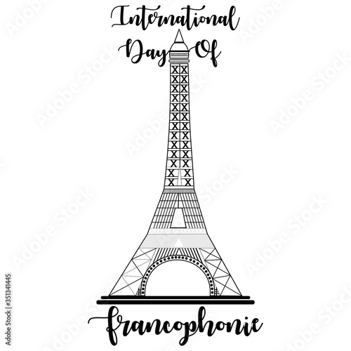 International Day of the Francophonie with logo icon design, vector illustration concept