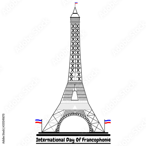 International Day of the Francophonie with logo icon design, vector illustration concept