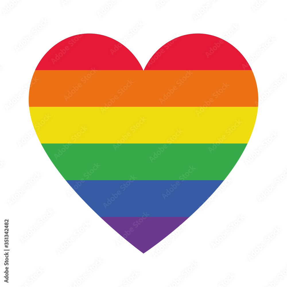 pride heart icon, flat style pride heart icon, flat style