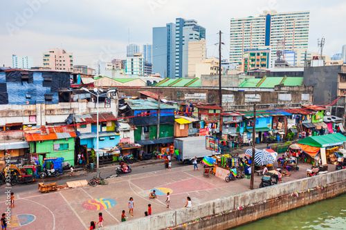 Slum neighbourhood of Manila city, Philippines photo
