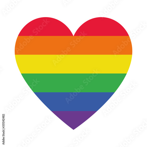 pride heart icon, flat style