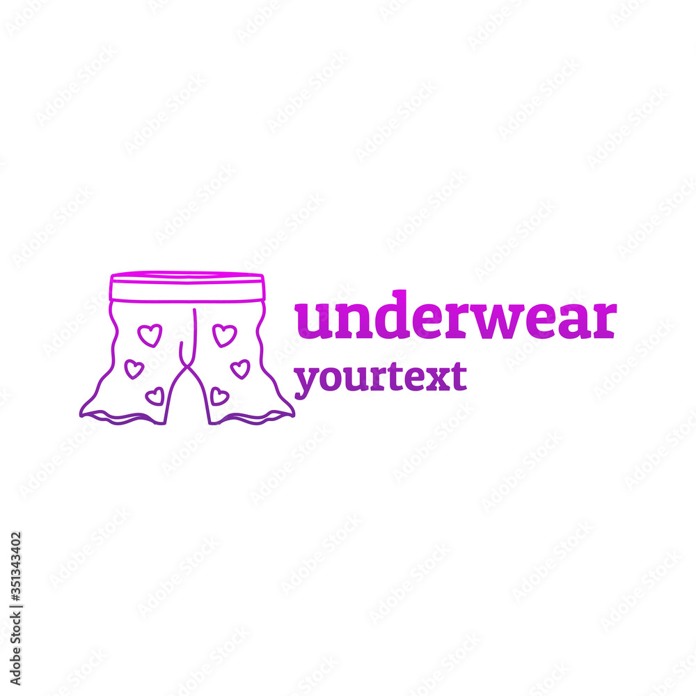 underwear hand drawn logo design. gradient color
