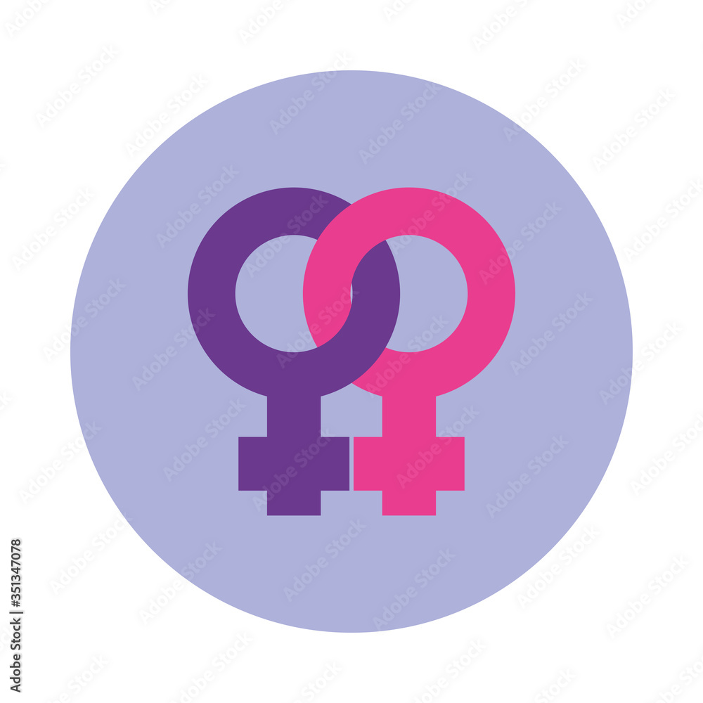 Sexual orientation concept lesbian symbol icon, block style Sexual orientation concept lesbian symbol icon, block style
