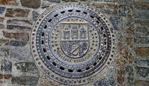 Beautiful cast-iron sewer manhole of the city of Prague. The collection is constantly updated