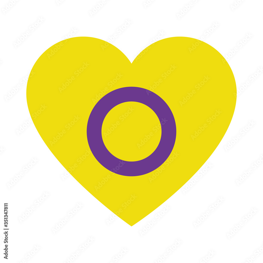 LGBT pride concept, intersexual heart, flat style LGBT pride concept, intersexual heart, flat style
