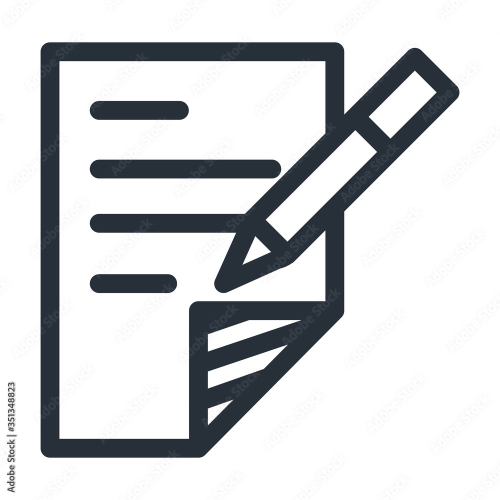 Isolated document and pencil line style icon vector design Isolated document and pencil line style icon vector design