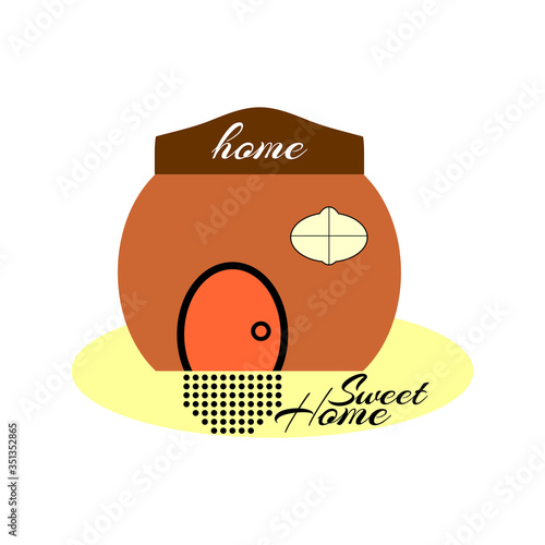 Hand lettering typography poster.Calligraphic quote 'Home sweet home'.For housewarming posters, greeting cards, home decorations.