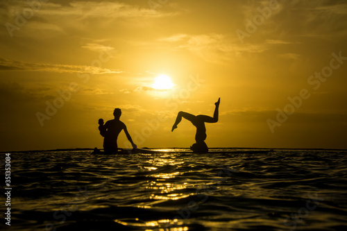 Yoga in the ocean