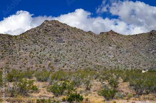 Mojave Desert Mountain with clouds in Apple Valley, California photo