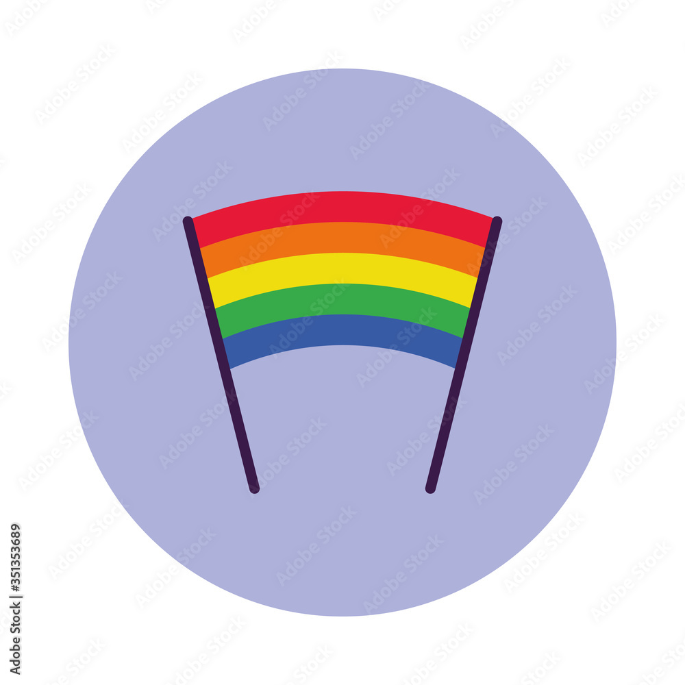 Fototapeta premium pride concept, lgbt pennant icon, block style