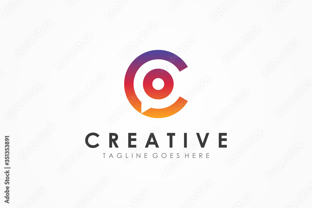 Abstract Initial Letter C Logo. Colorful Speech Bubble Linear Style with Negative Space Chat Talk Icon isolated on White Background. Flat Vector Logo Design Template Element. Abstract Initial Letter C Logo. Colorful Speech Bubble Linear Style with Negative Space Chat Talk Icon isolated on White Background. Flat Vector Logo Design Template Element.