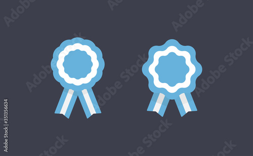 Argentina cockade. Badge with ribbons, rosette. argentinian flag colors. Vector illustration