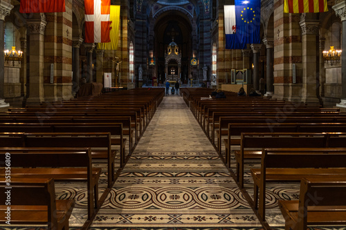 Photos Interior of Marseille Cathedral (Cathedrale de la Major) built in 19th century i
