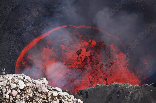 Vanuatu, Ambrym Island, View of lava erupting at Marum lava lake photo