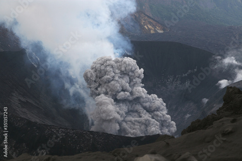 Japan, Suanose jima volcano erupting photo