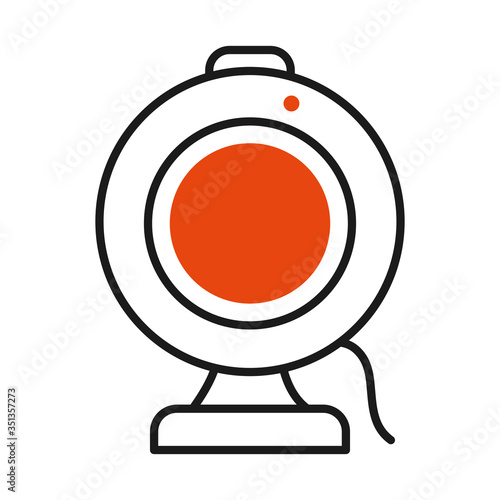 web camera icon, half line half color style