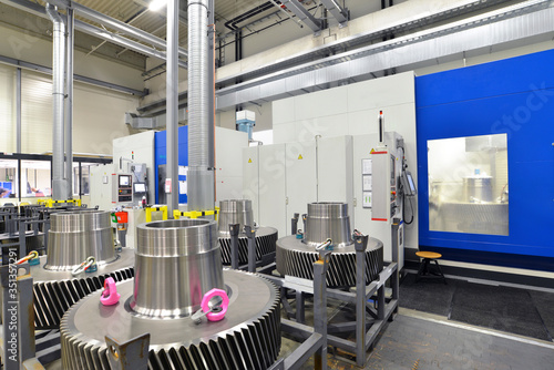 Germany, Production of wind tubines, gear components in production plant photo