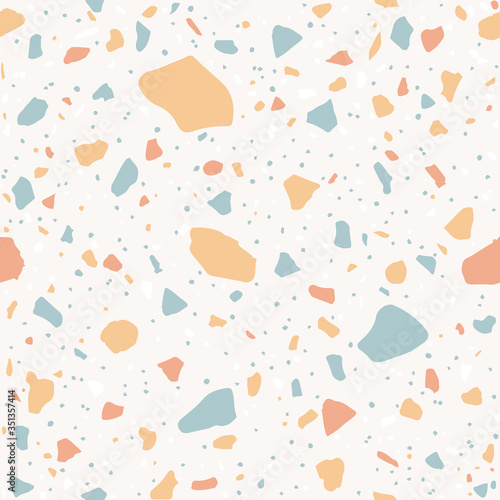 Terrazzo seamless pattern - pastel background design