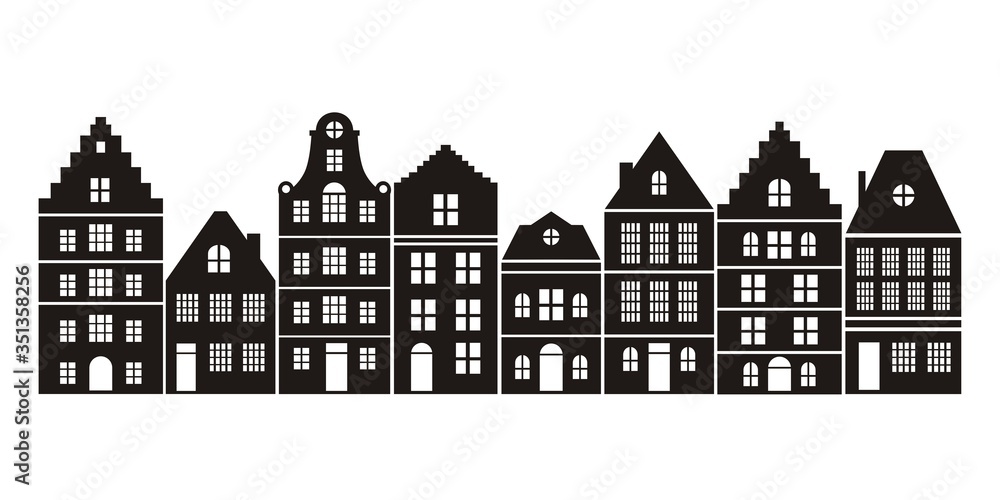 Silhouette of houses