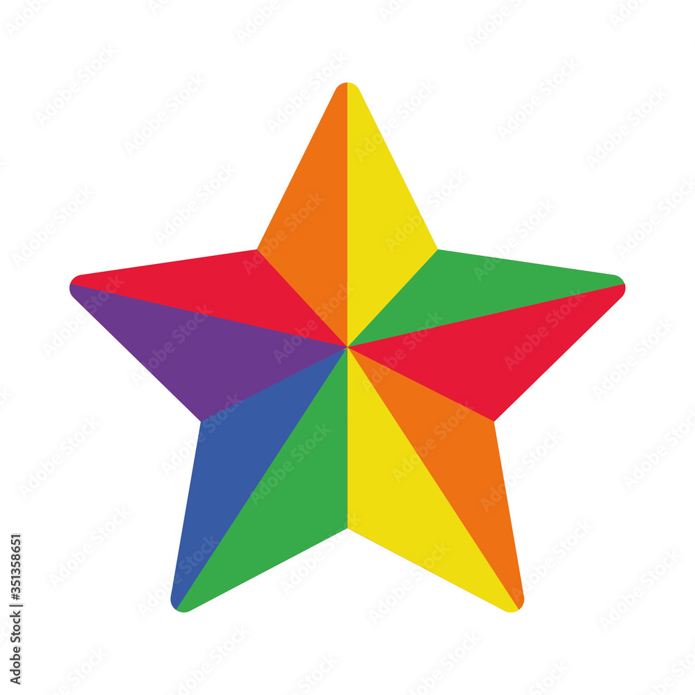 pride concept, colorful star icon, flat style pride concept, colorful star icon, flat style