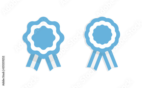 Argentina cockade. Badge with ribbons, rosette. argentinian flag colors. Vector illustration