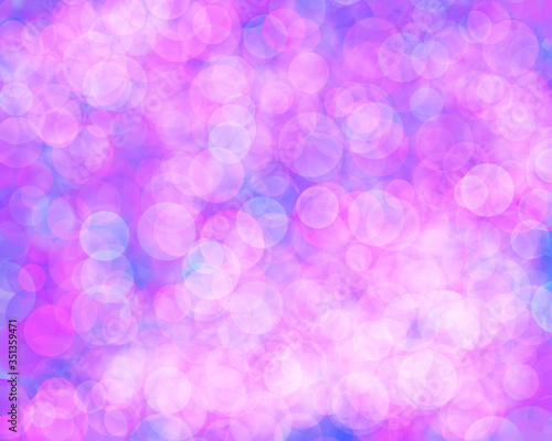 Abstract background, lilac violet pink flickering round lights. Transparent air bubbles circles background wallpaper. Festive color bright sparkling circle blurred gradient optical effect