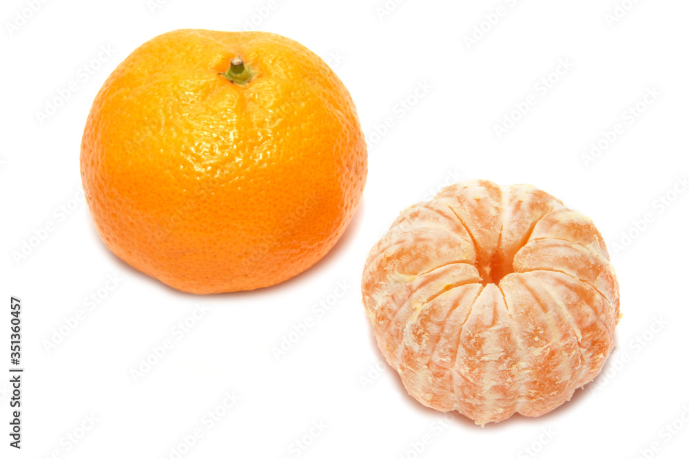 Mandarin isolated on a white background. The symbol of the holiday season. Mandarin isolated on a white background. The symbol of the holiday season.