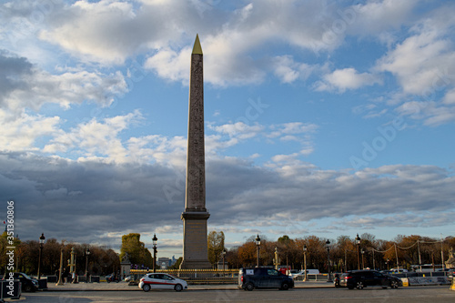 Egyptian Obelisk on The Place de la Concorde in Paris, France.