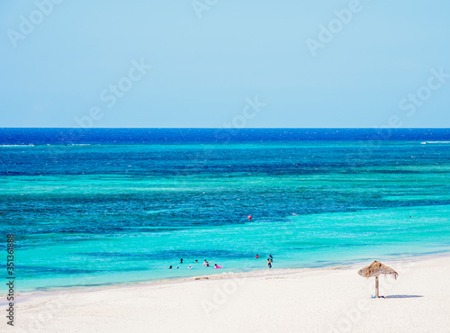 Guardalavaca Beach, elevated view, Holguin Province, Cuba, West Indies, Caribbean, Central America photo