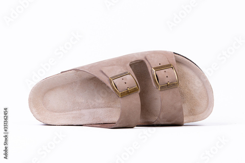 Fototapeta Naklejka Na Ścianę i Meble -  orthopedic leather slippers for women