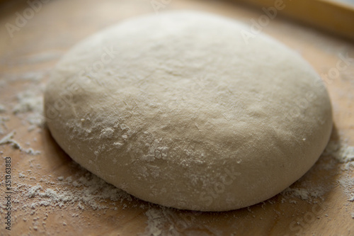 bread dough on pastry board