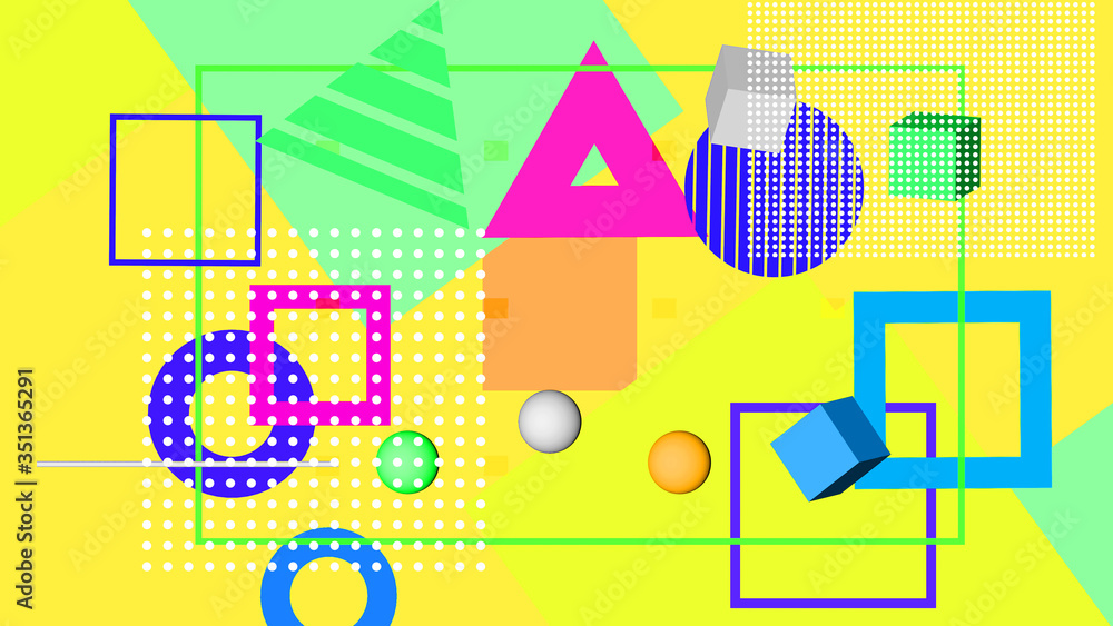 set of colorful geometric shapes