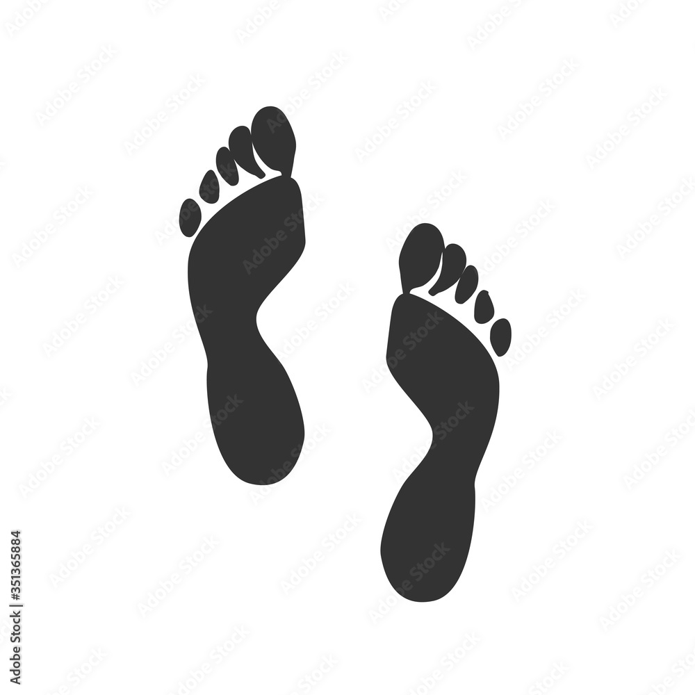 Two footprint / foot print flat icon for apps and websites Two footprint / foot print flat icon for apps and websites