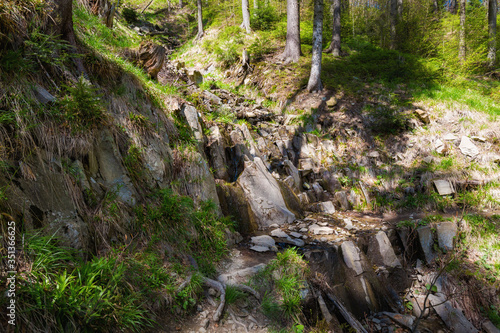 Fototapeta Naklejka Na Ścianę i Meble -  Spring trekking Beskidy Rysianka Romanka