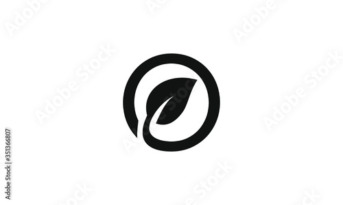 leaf icon circlel ogo design vector, symbol inspirations