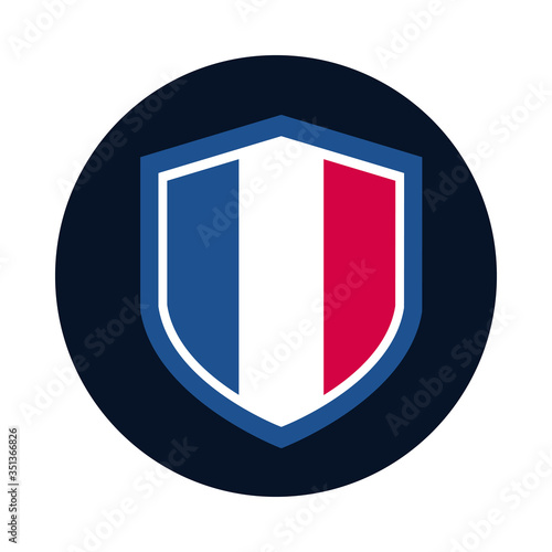 Free Download France shield block and flat style icon vector design - GFXLoad