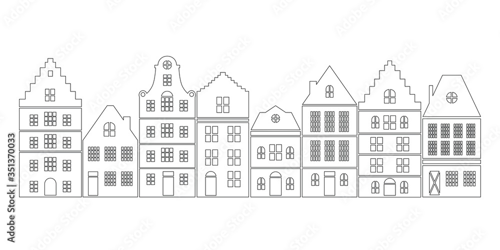 Silhouette of european home Silhouette of european home